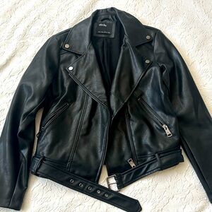 Elodie Black Faux Leather Moto Jacket Medium
